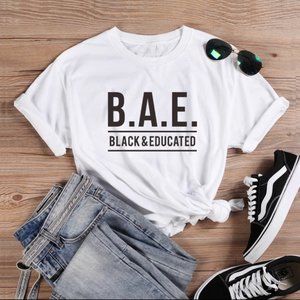 B.A.E. Black & Educated Unisex T-Shirt (White) Other Colors Listed Separately